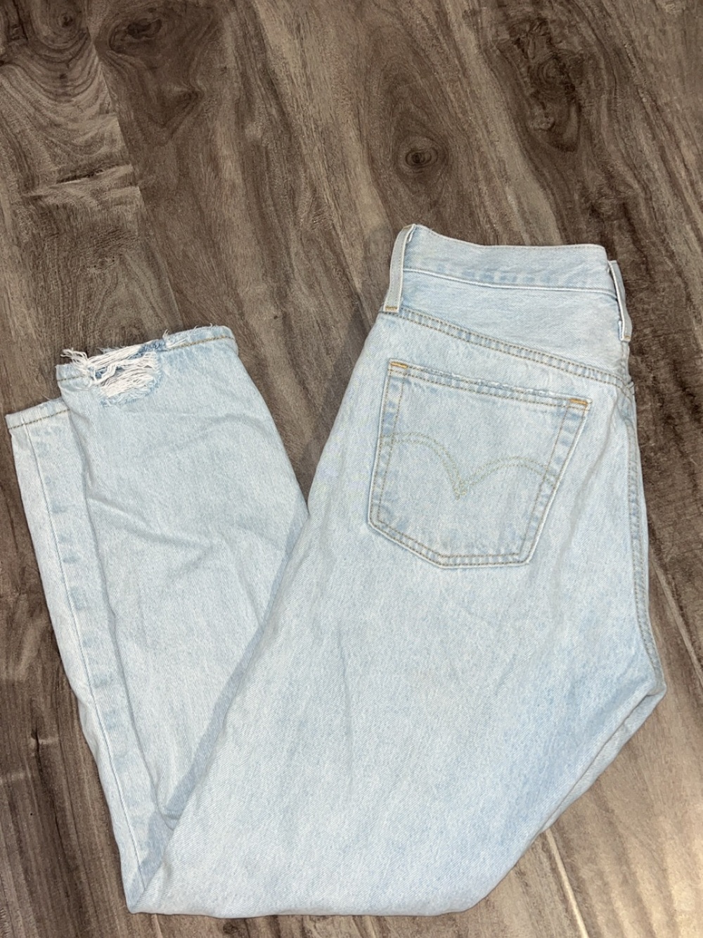 Levi's Light Blue High-Rise Straight Jeans